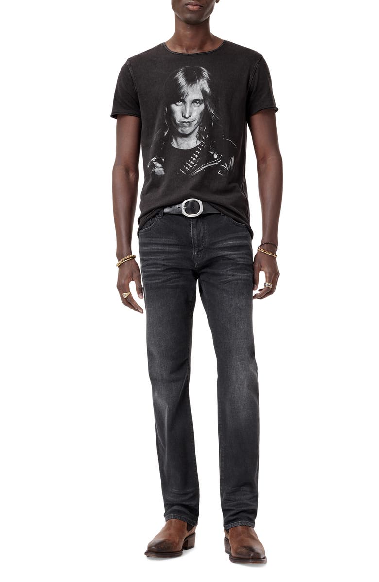 John Varvatos Tom Petty Raw Edge Graphic T-Shirt, Alternate, color, Charcoal