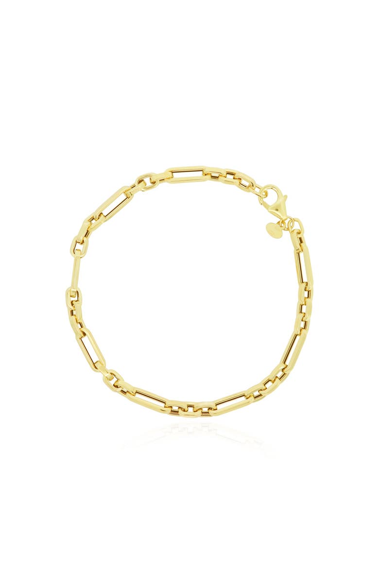 The Lovery Fine Jewelry Square Link Paperclip Bracelet, Main, color, Yellow Gold