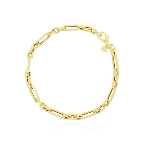 The Lovery Fine Jewelry Square Link Paperclip Bracelet In Gold