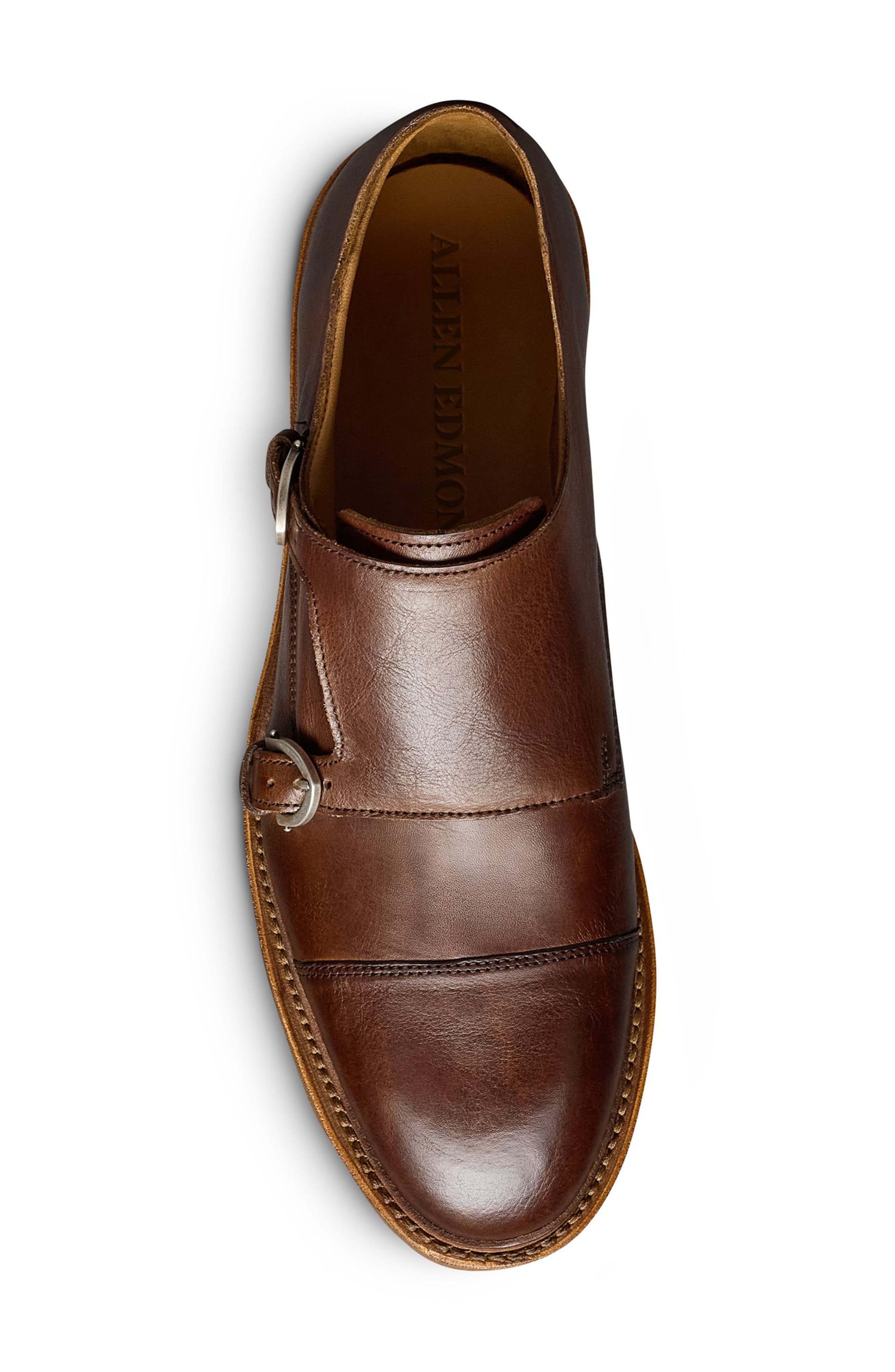 Allen Edmonds Kingston Verse Two Buckle Cap Toe Monk Shoe, Alternate, color, Chili