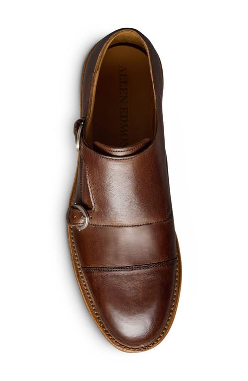 Allen Edmonds Kingston Verse Two Buckle Cap Toe Monk Shoe In Brown