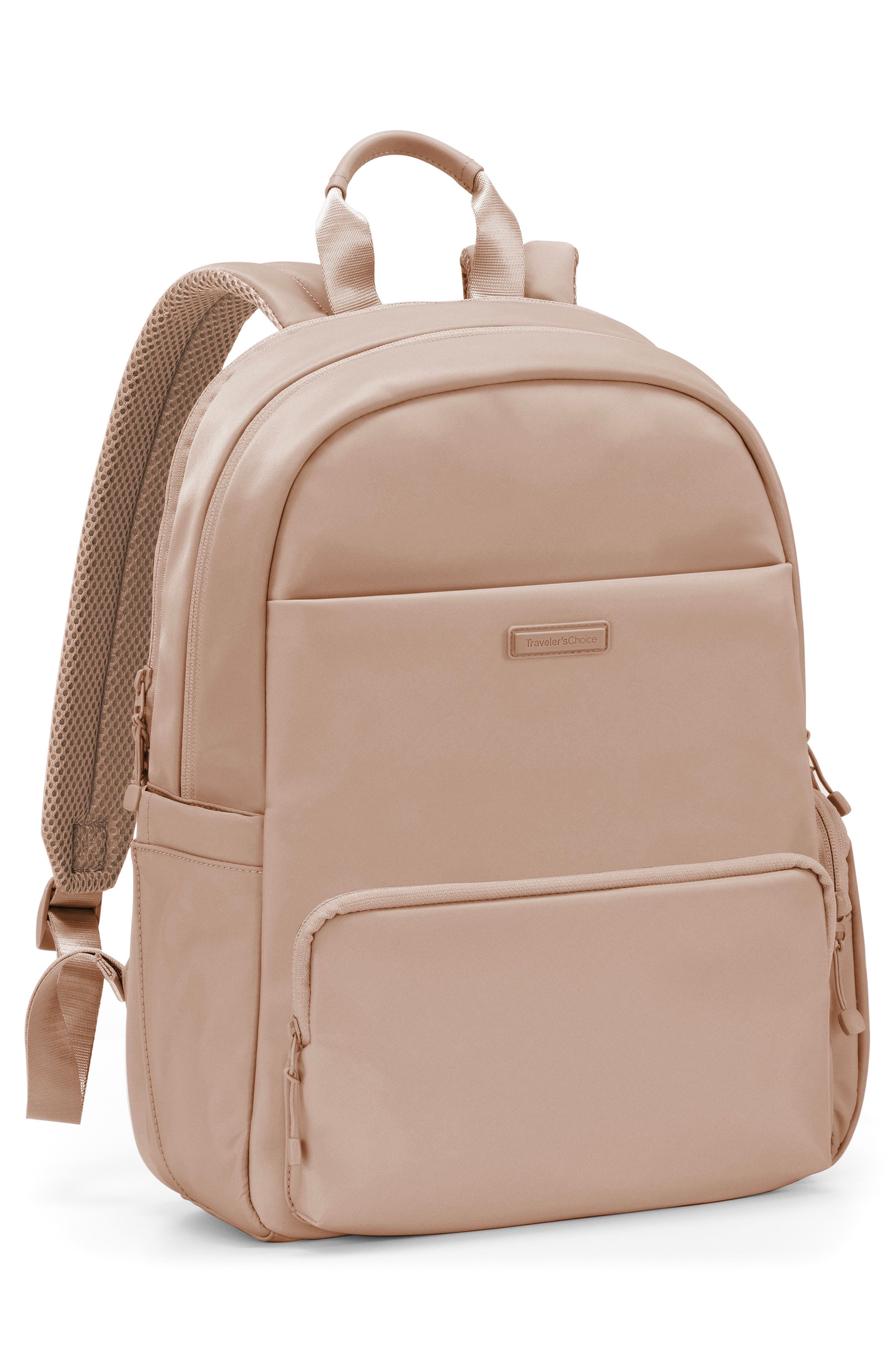 TRAVELERS CHOICE Iria 17-Inch Laptop Backpack, Alternate, color, Latte Beige