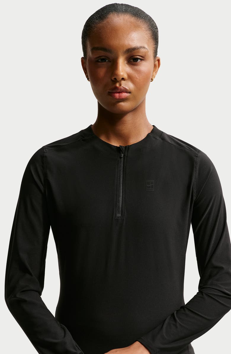 Nike Court Dri-Fit ADV Mid Layer Top, Alternate, color, Black/Black