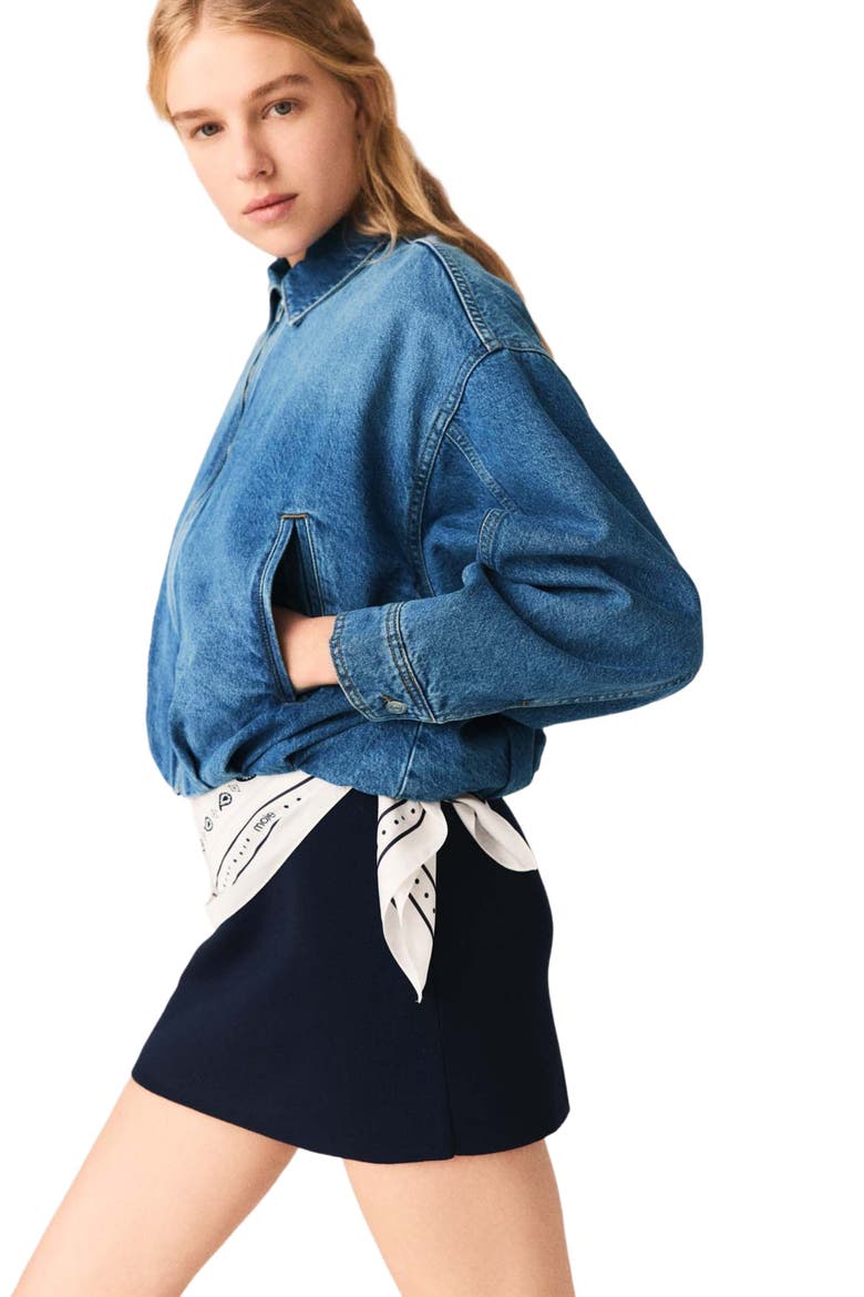 Denim bomber jacket, Alternate, color, Blue