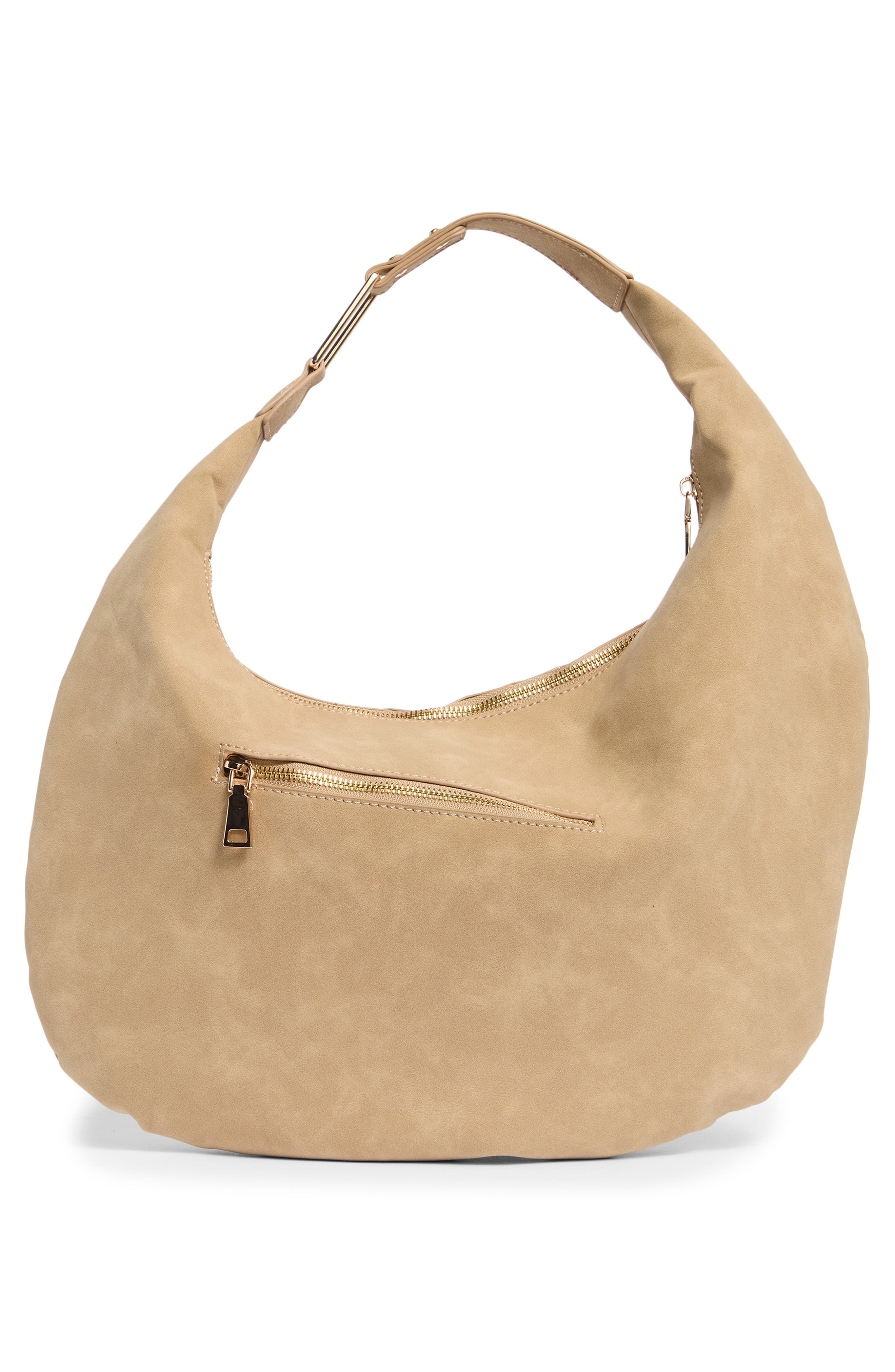 URBAN EXPRESSIONS HANDBAGS Faux Suede Hobo Bag, Alternate, color, Camel