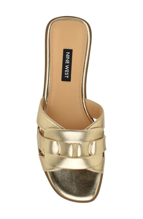Nine West Glorie Slide Sandal In Gold