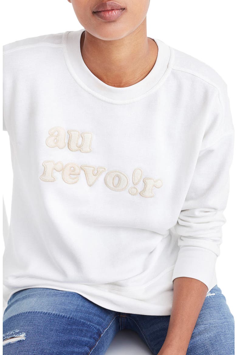 Au Revoir Sweatshirt, Alternate, color, OPTIC WHITE