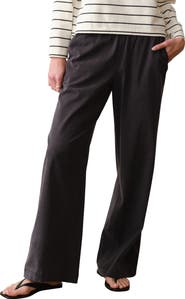 Marine Layer Allison Twill Wide Leg Trouser Pants