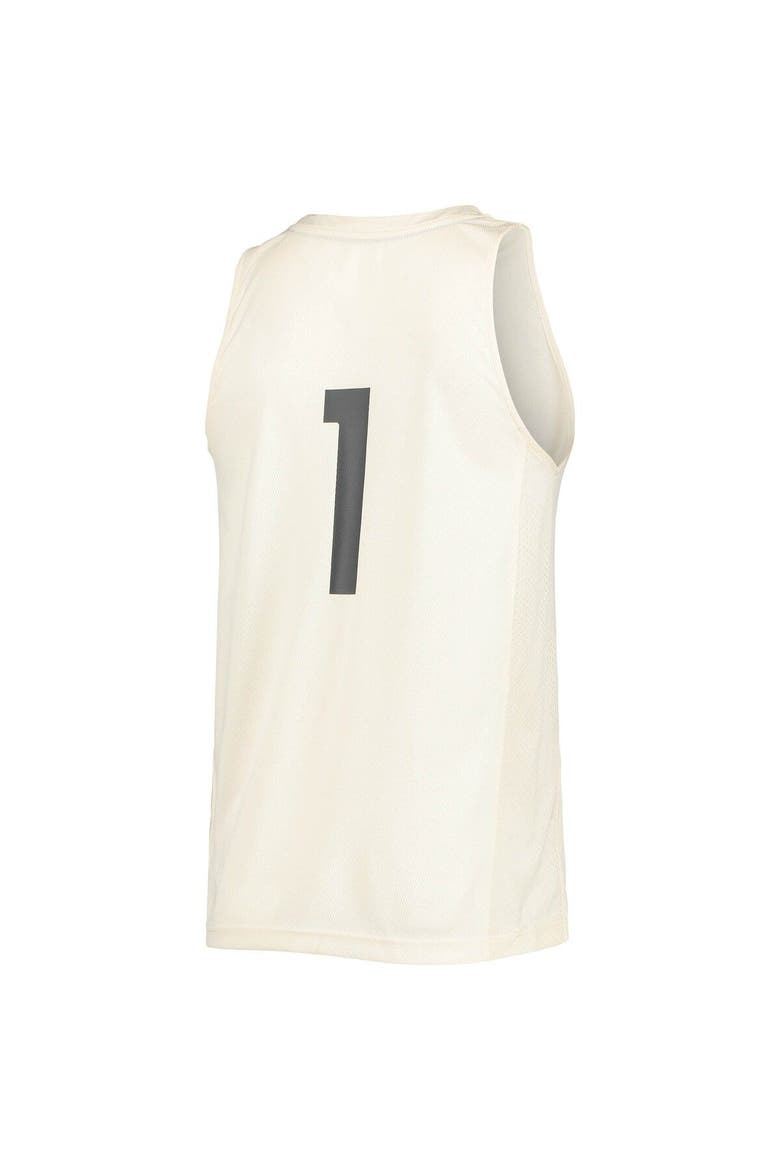 Men's adidas #1 Cream Kansas Jayhawks Reverse Retro Jersey, Alternate, color, Cream