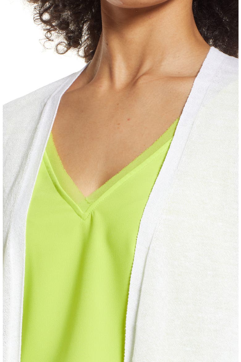 Side Slit Cardigan, Alternate, color, WHITE