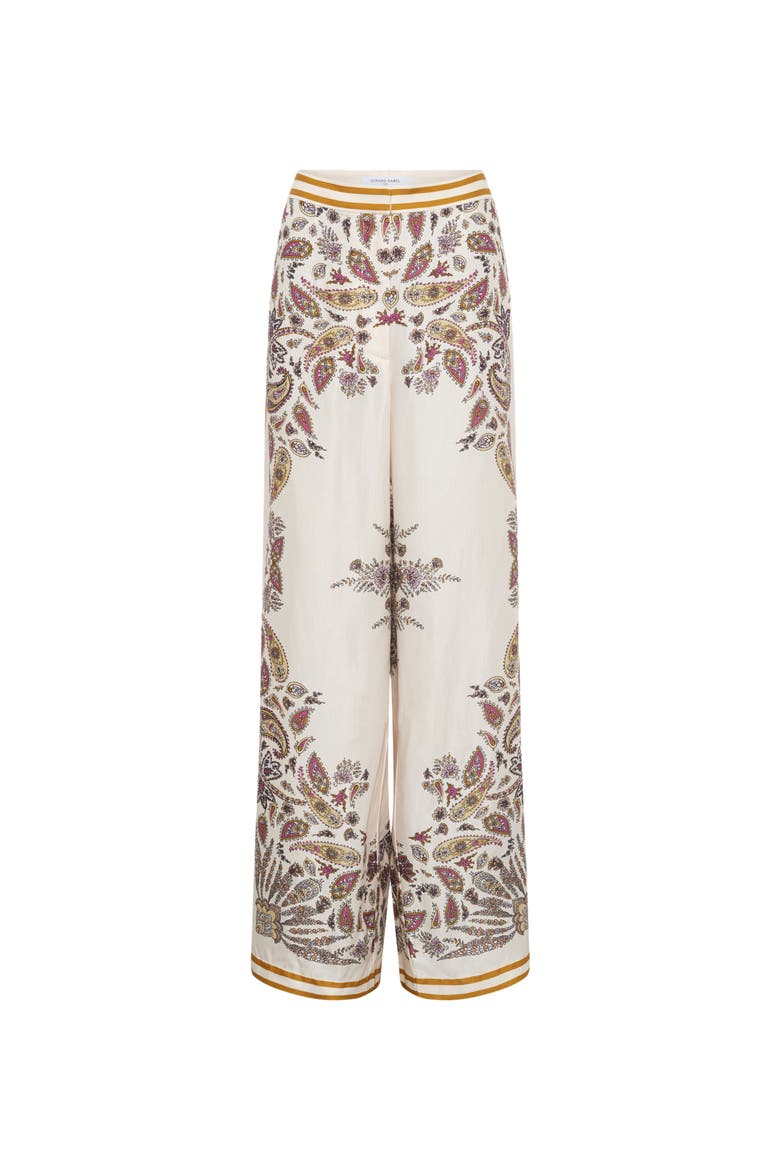 High-Waist Wide-Leg Trousers, Alternate, color, Yellow