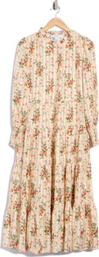 LK Bennett Floral Long Sleeve Midi Dress