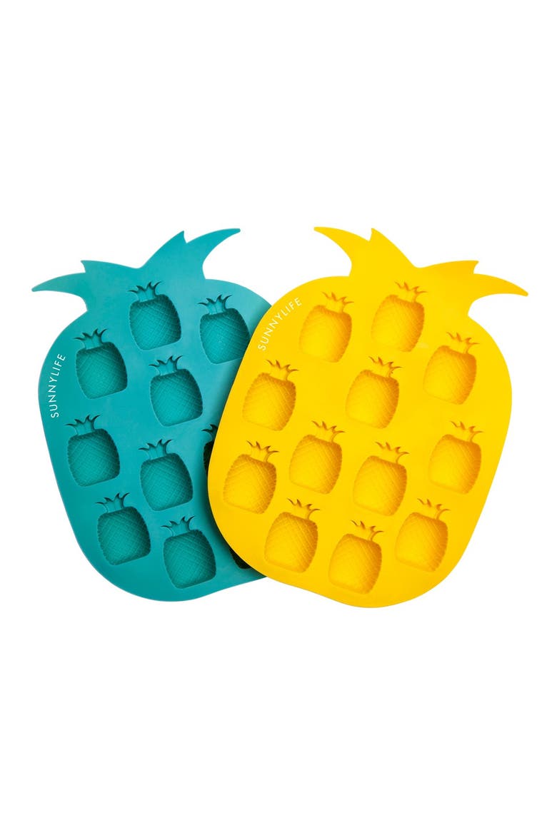 Pineapple Ice Cube Tray, Main, color, TURQUOISE/ YELLOW
