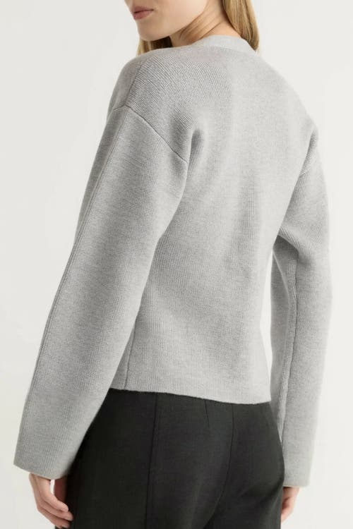 Modern Citizen Elinor Organic Cotton Wool V-neck Cardigan In Gray