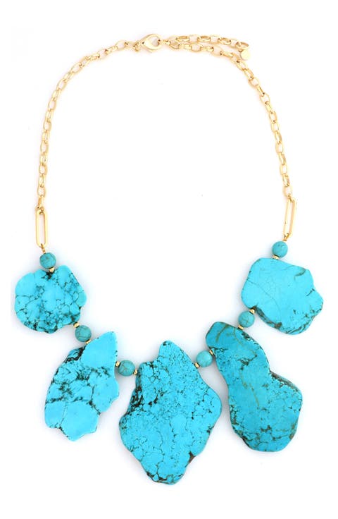 Turquoise Nugget Statement Necklace