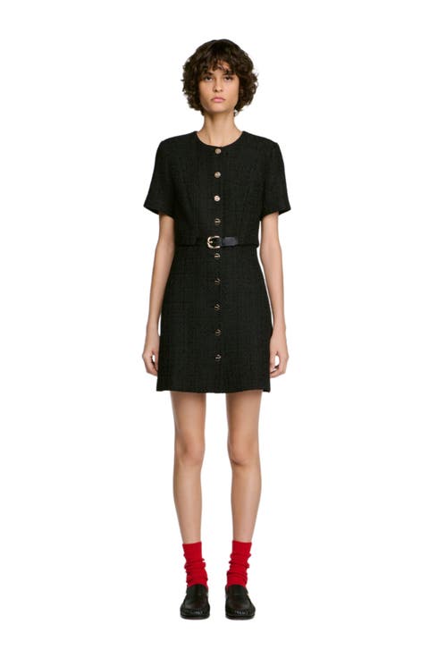 2-in-1 tweed dress