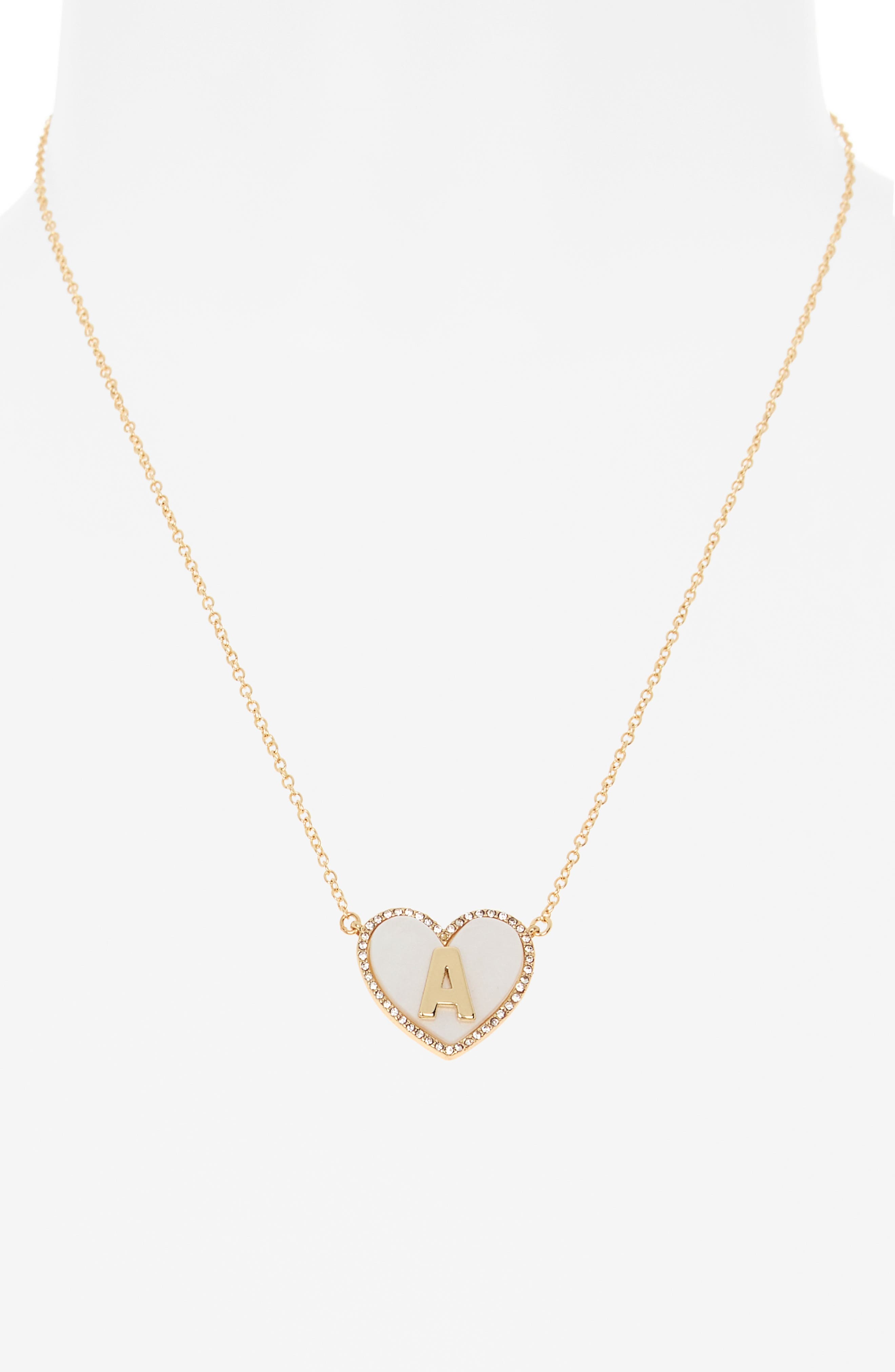 BaubleBar Heart Initial Pendant Necklace (Women) | Nordstromrack