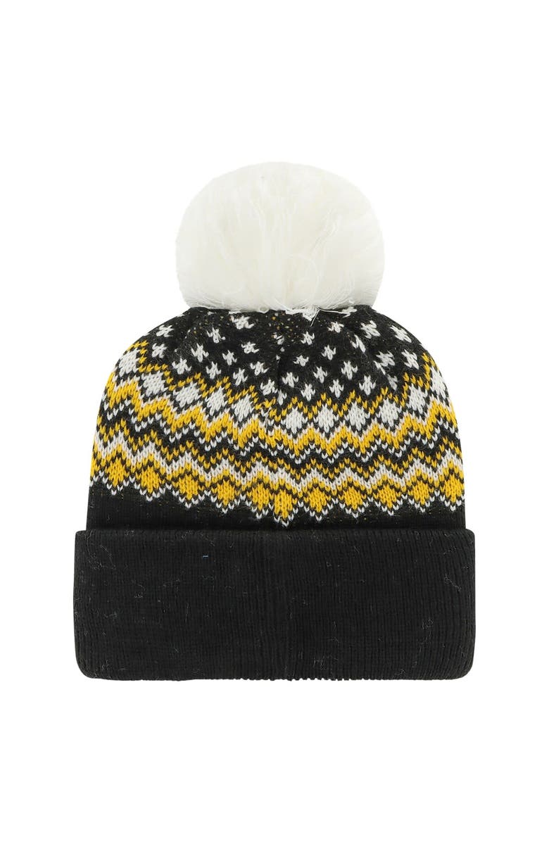 '47 Women's '47 Black Pittsburgh Penguins Elsa Cuffed Knit Hat with Pom, Alternate, color,