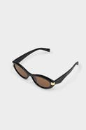 Katie Loxton Bordeaux Slim Oval Sunglasses in Black