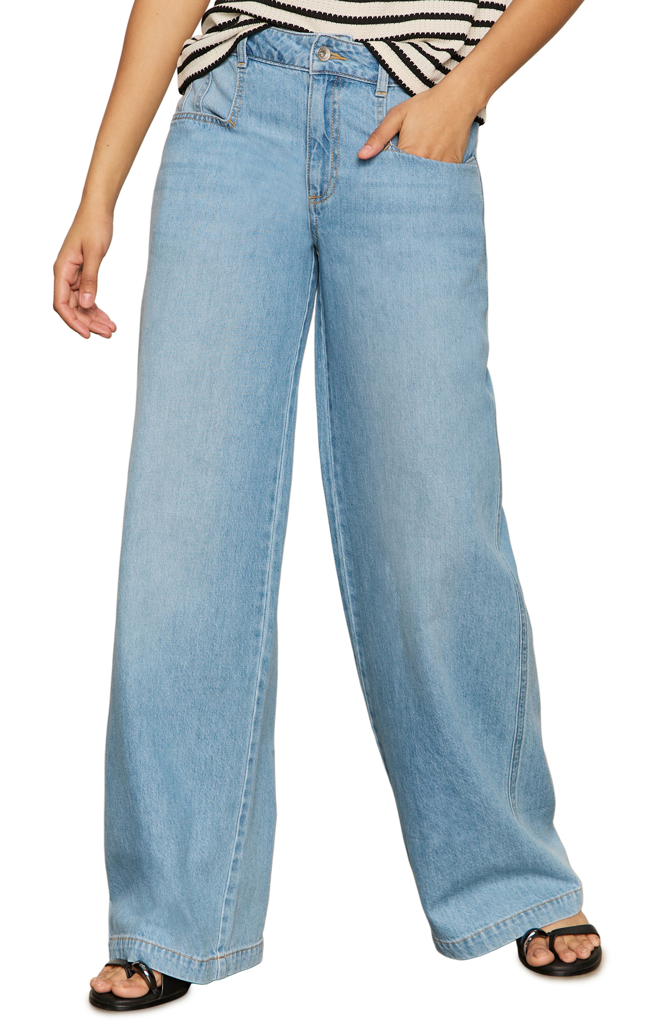 Sanctuary Highland Seamed Pocket Wide Leg Jeans