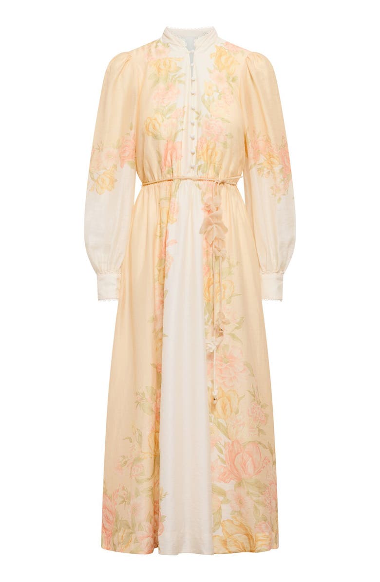 Ever New Courtney Placed Floral Long Sleeve Dress, Alternate, color, Peach Mercia Floral