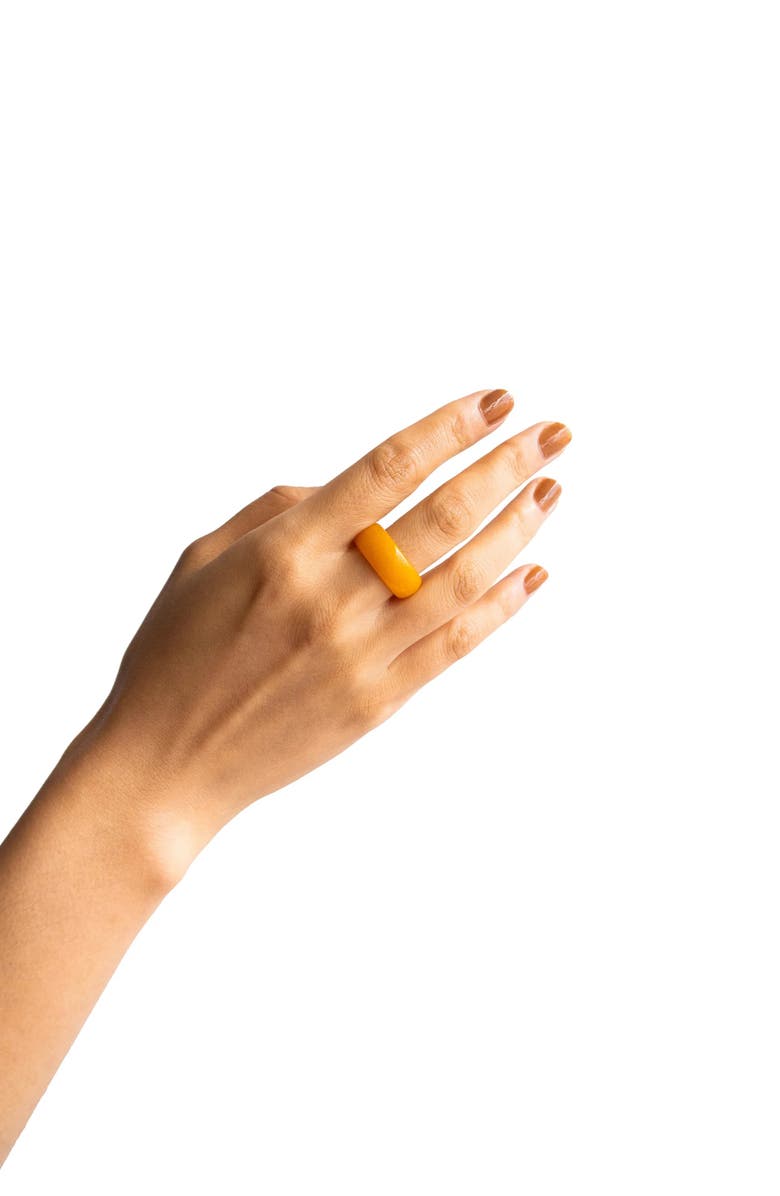 seree Mandarin Orange jade stone ring, Alternate, color, Orange