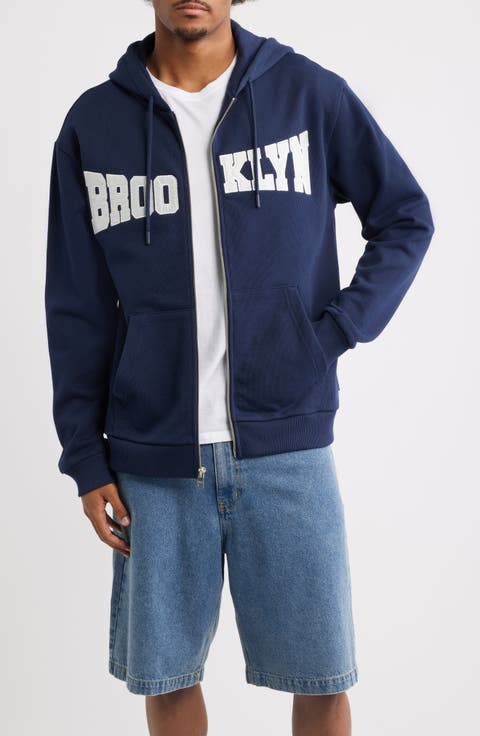 Logo Appliqué Zip Hoodie