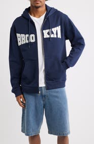 Brooklyn Industries Logo Appliqué Zip Hoodie