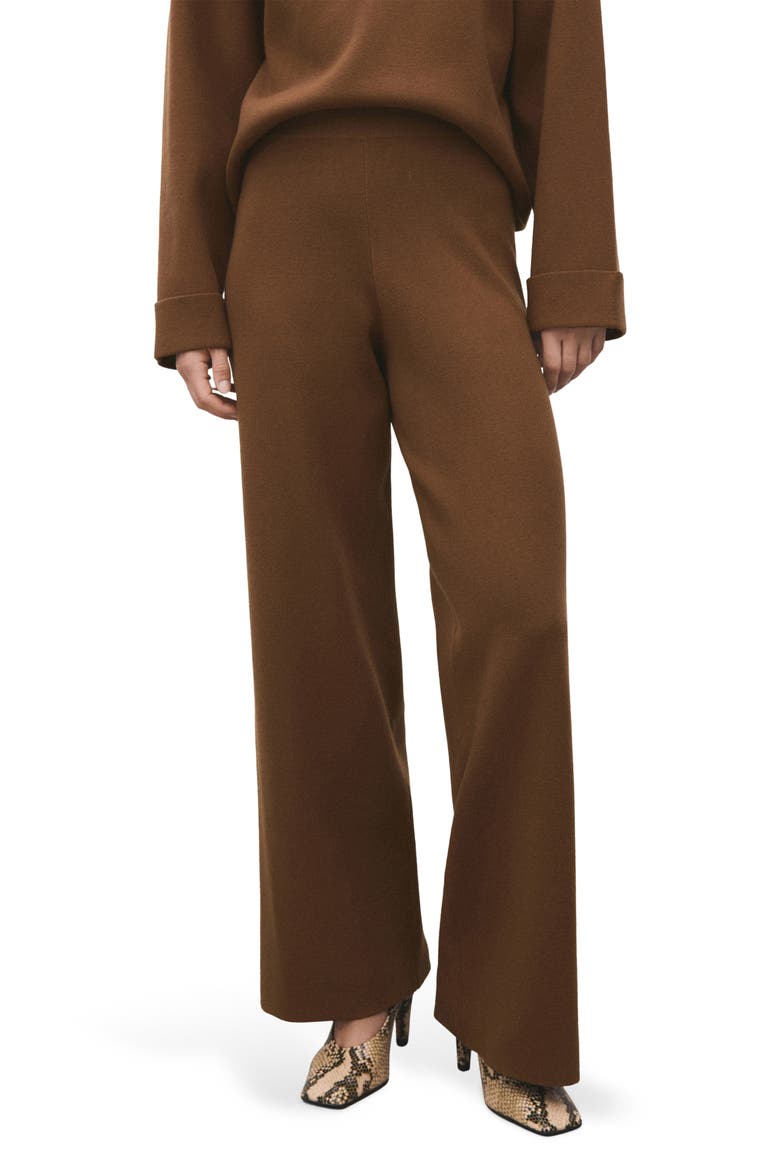 Straight Leg Knit Pants, Main, color, CARAMEL