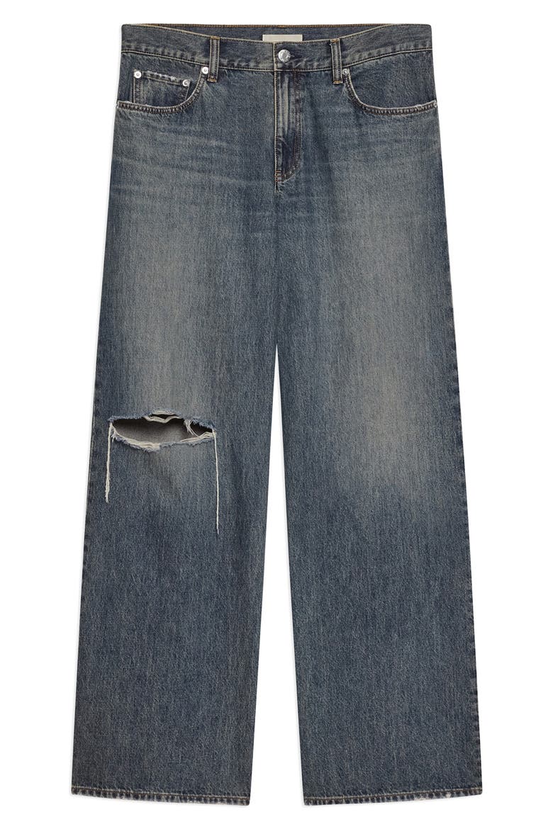 Ripped Wide Leg Jeans, Alternate, color, TINTED VINTAGE BLUE