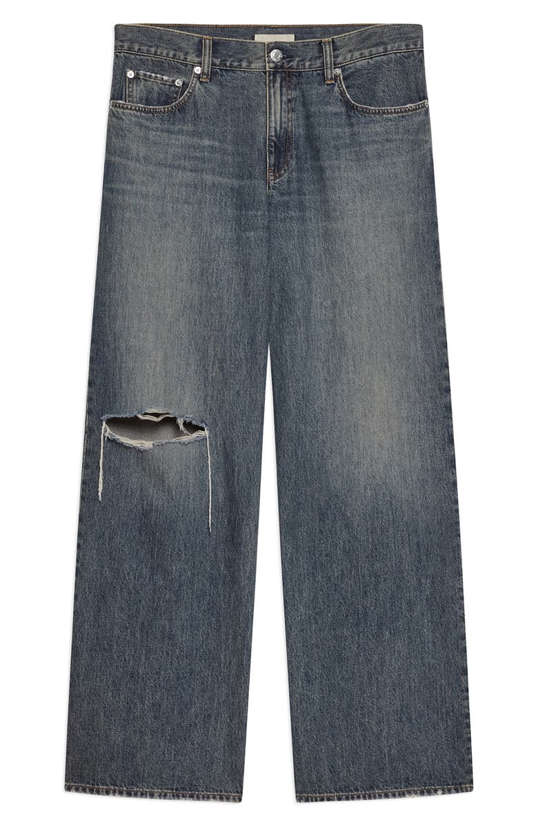 Helmut Lang Ripped Wide Leg Jeans, Alternate, color, Tinted Vintage Blue