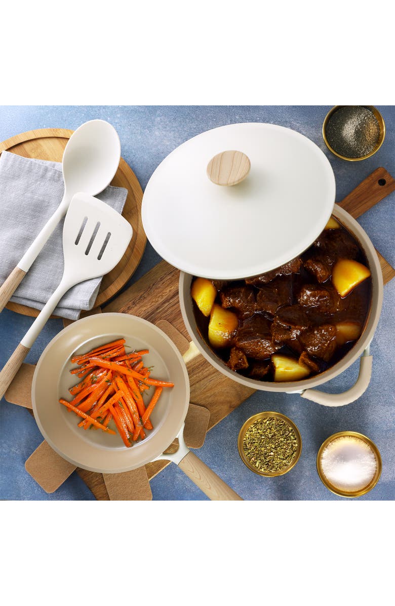 Gibson Elite Folkstone 13 Piece Ceramic Nonstick Cast Aluminum Cookware Set, Alternate, color, White