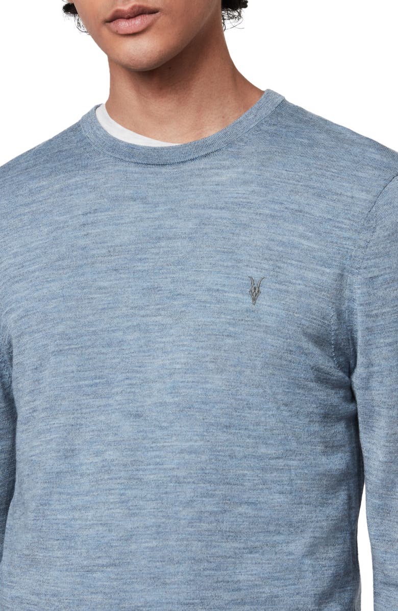 AllSaints Mode Slim Fit Wool Sweater, Alternate, color, Dusty Blue