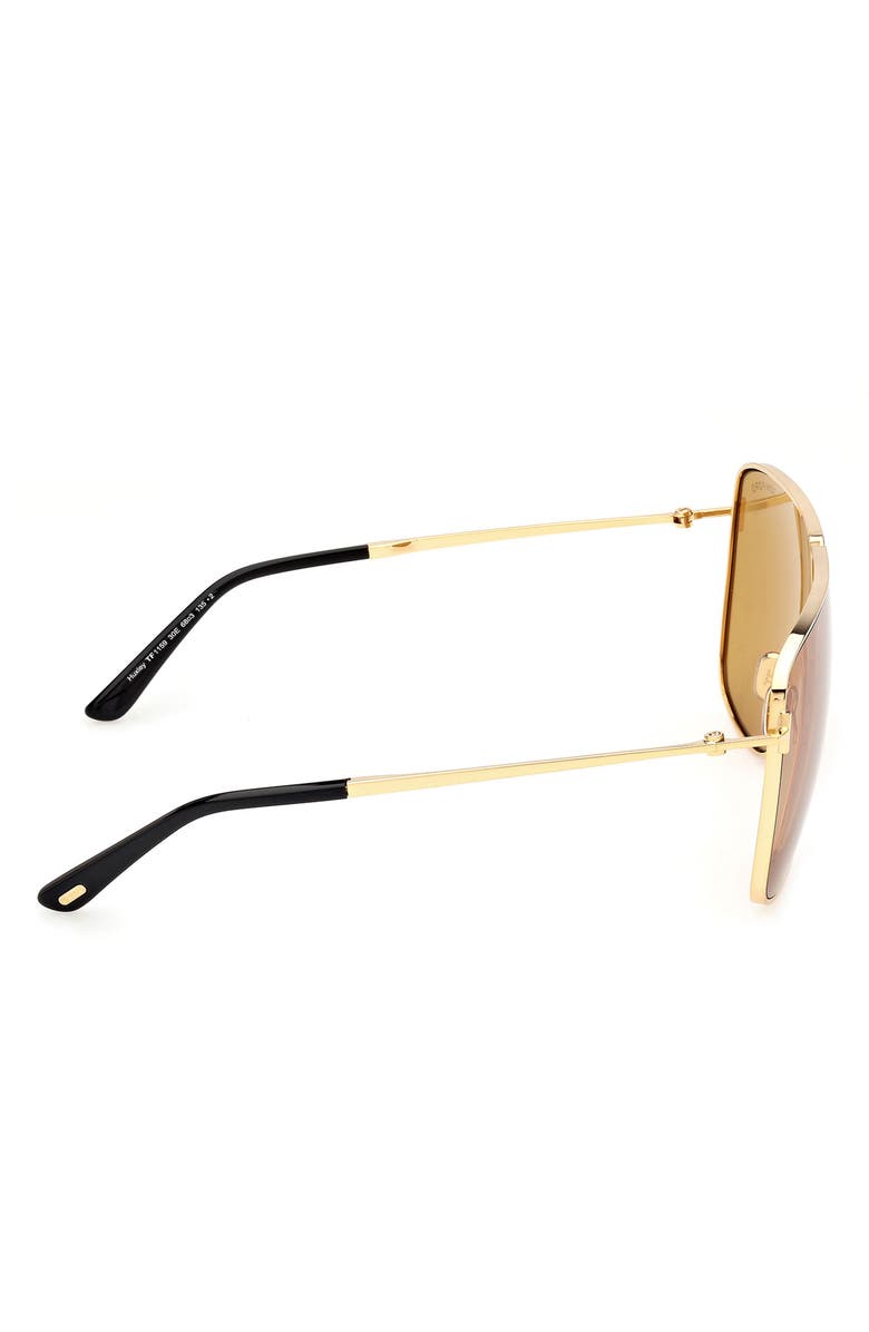 TOM FORD Huxley 68mm Oversize Navigator Sunglasses, Alternate, color, Shiny Deep Gold / Brown