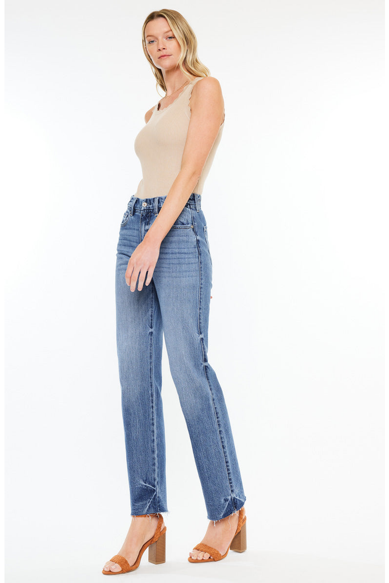 Melody High Rise True Straight Jeans, Alternate, color, Medium Wash