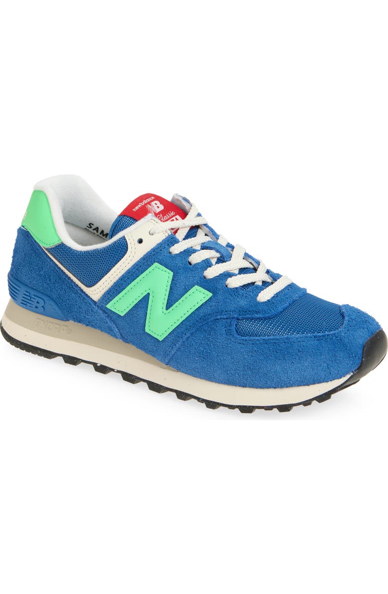 New Balance Gender Inclusive 574 Sneaker, Main, color, Blue Agate/ Lime Leaf