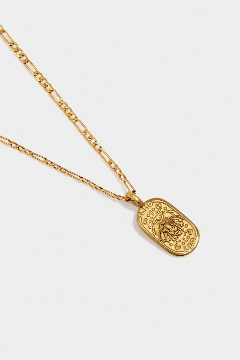 'Leo' Waterproof Gold Zodiac Necklace, Alternate, color, GOLD