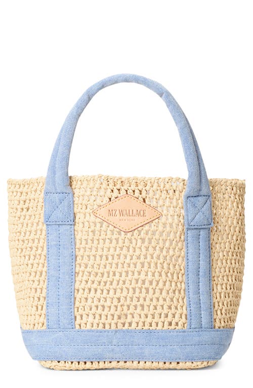 Mz Wallace Mini Crochet Tote In Crochet/true Light Denim