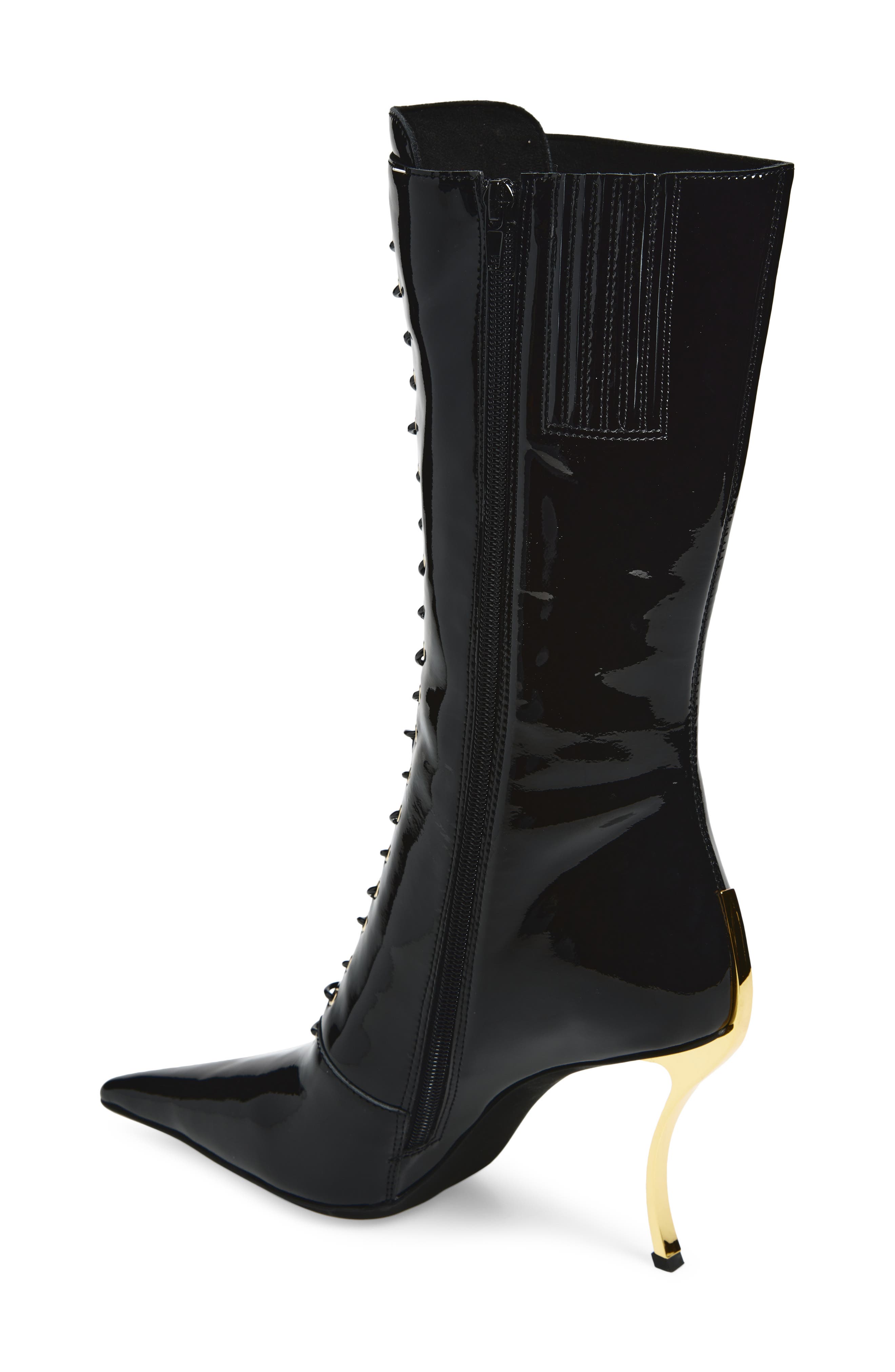 Jeffrey Campbell Pointed Toe Boot, Alternate, color, Black Patent
