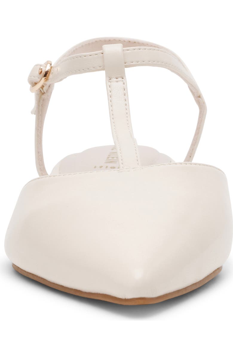 Anne Klein Emily Ankle Strap Pointed Toe Flat, Alternate, color, Bone