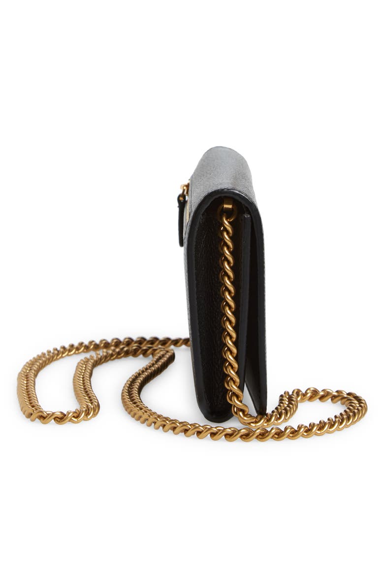 Balenciaga Everyday Calfskin Leather Wallet on a Chain, Alternate, color, 