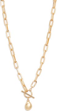 Nordstrom T-Bar Pebble Pendant Necklace