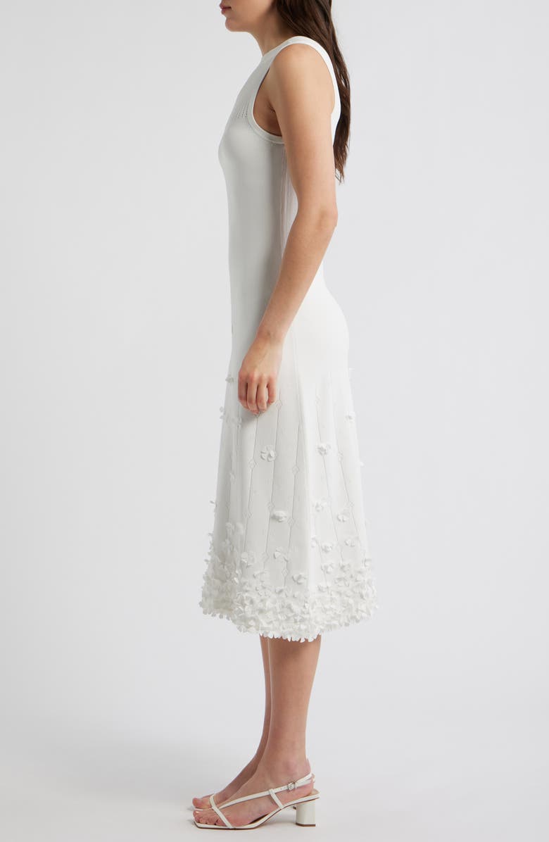 Elie Tahari The Alana 3D Flower Sleeveless Maxi Dress, Alternate, color, Sky White