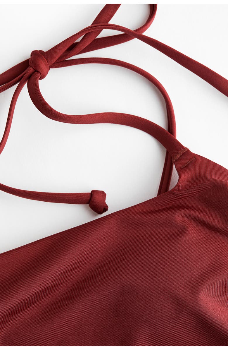 H&M Mama Padded-cup Tie-strap Swimsuit, Alternate, color, Dark Red