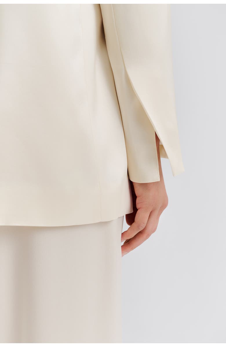 Malina Liv Satin Wrap Blazer, Alternate, color, Vanilla