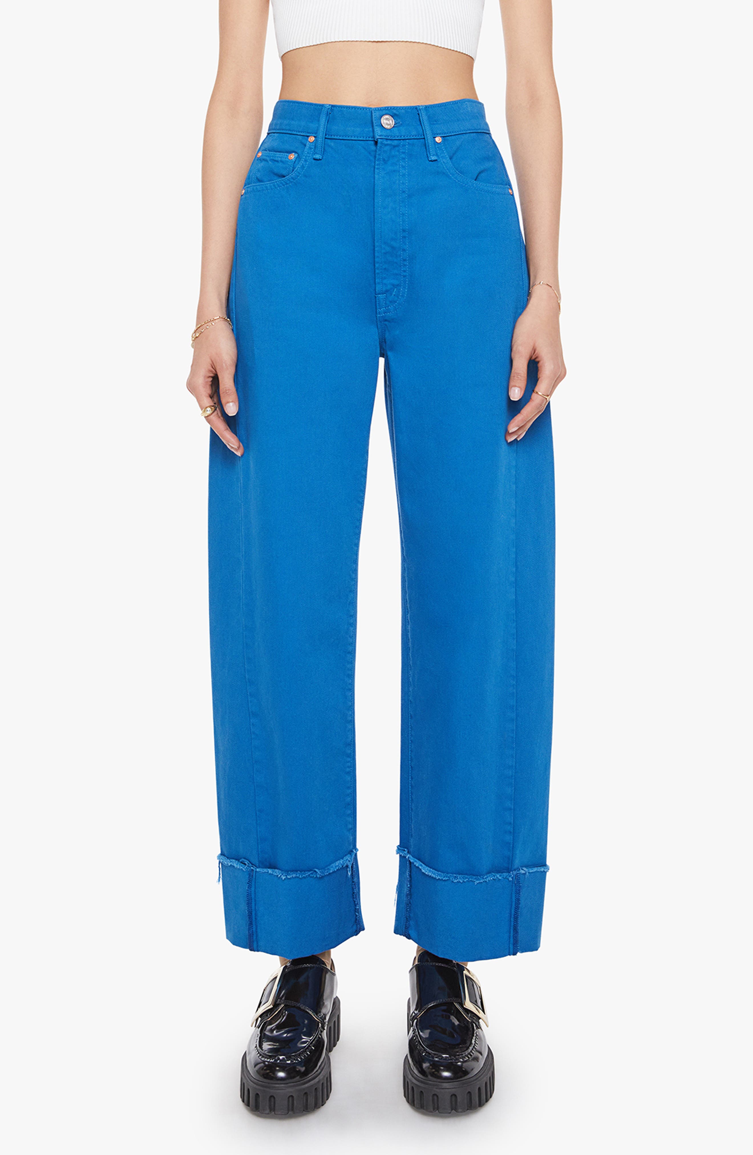MOTHER The Half Pipe Frayed Cuffed Barrel Leg Jeans
