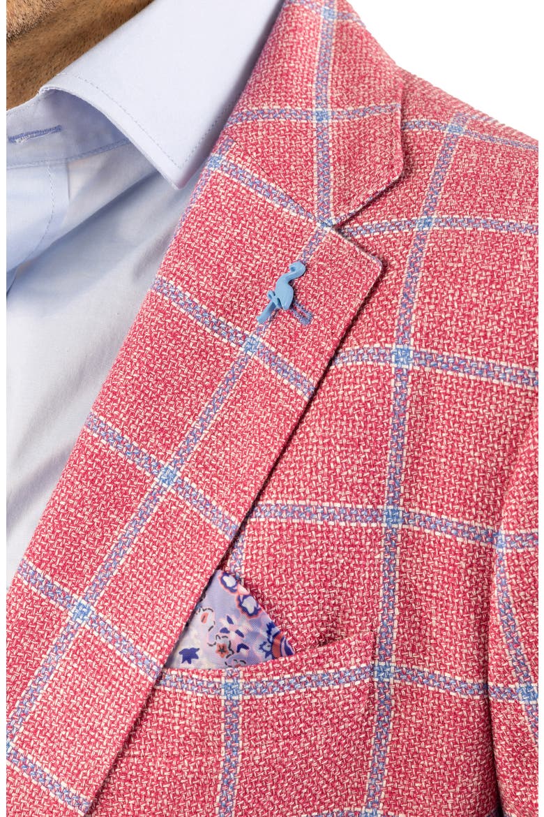 Yarn Dyed Windowpane Sport Coat, Alternate, color, SUNWASHED RED