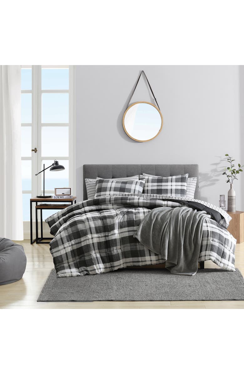 Nautica Crossview Plaid Comforter Set, Alternate, color, Dark Grey