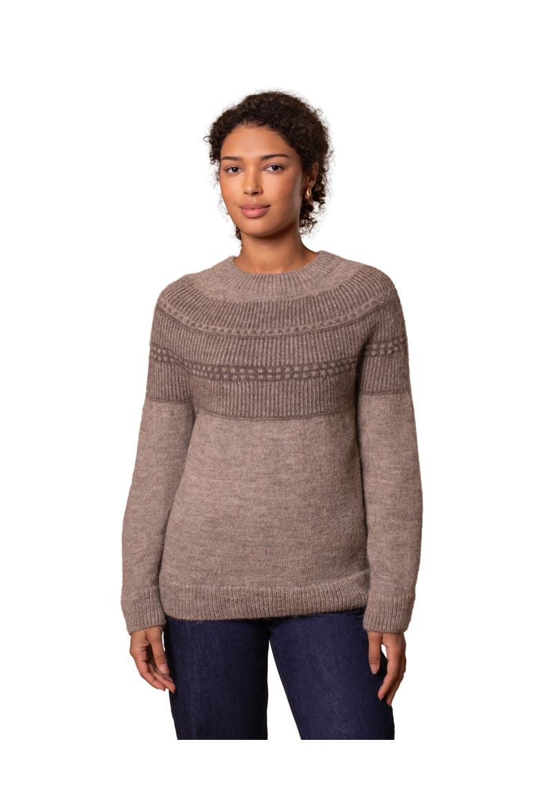 British Wool Yoke Pattern Sweater, Main, color, Natural