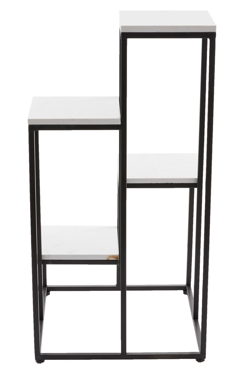 GINGER BIRCH STUDIO White Marble 4-Tier Plant Stand, Alternate, color,